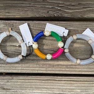 3 Canvas Style Stretch Bracelets